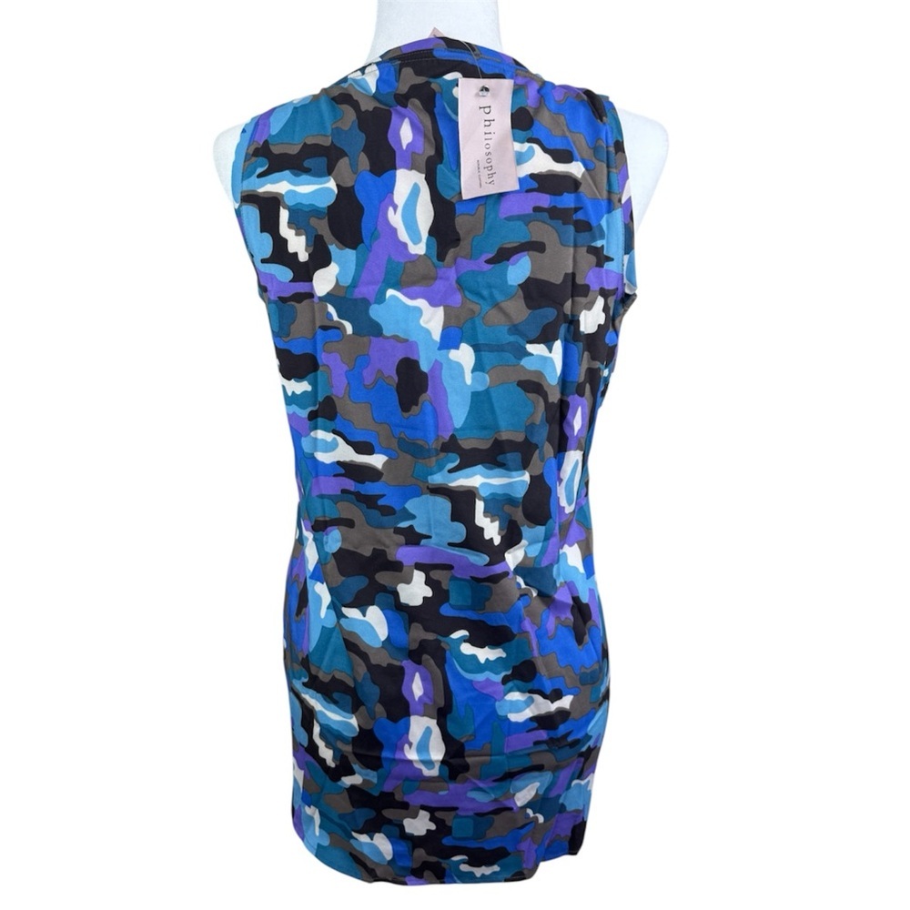 Philosophy Blue and Brown Camouflage Tank Top Small New - Picture 2 of 6